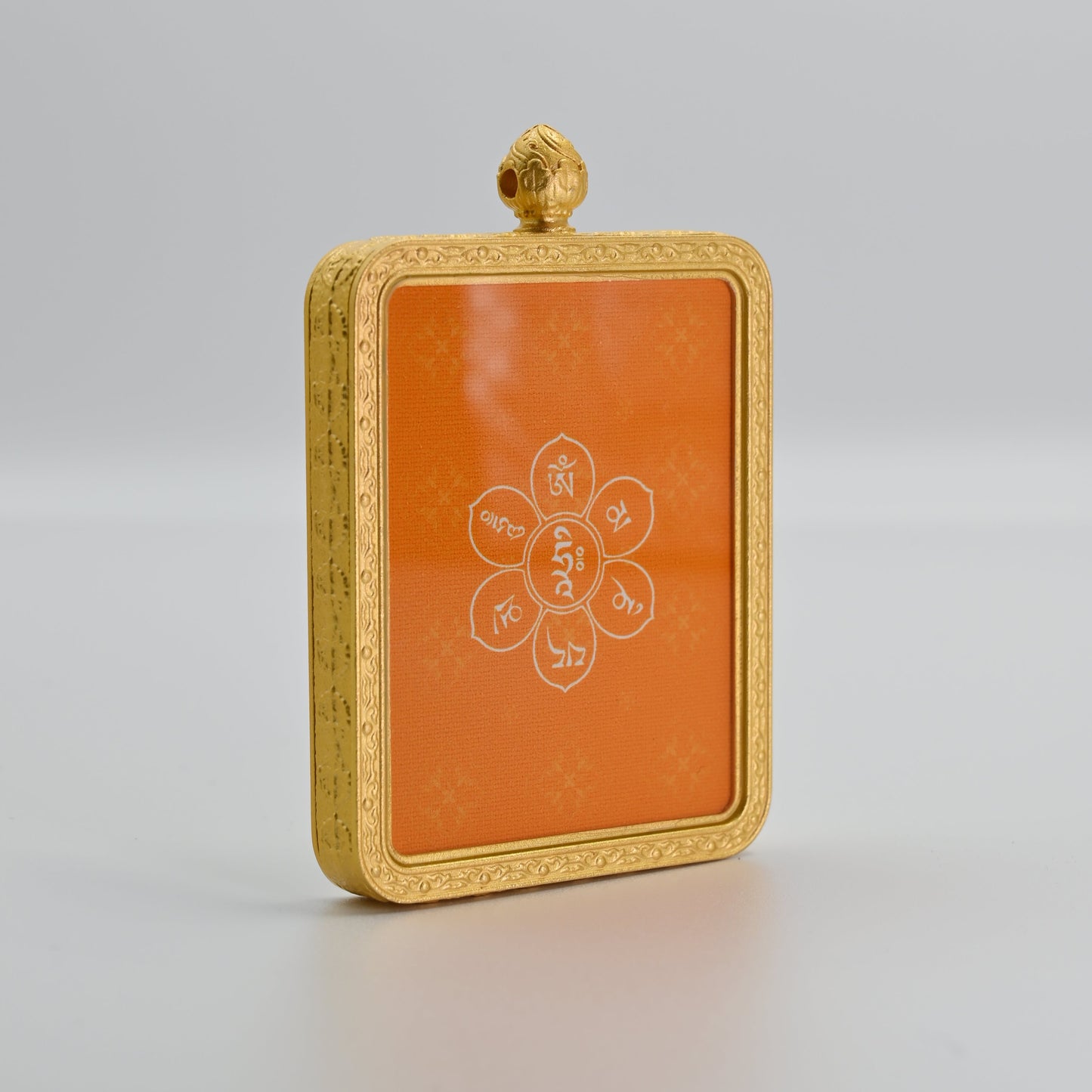 Zakiram Reincarnation Thangka Pendant - 24K Gold-Plated Brass & Sacred Hand-Painting