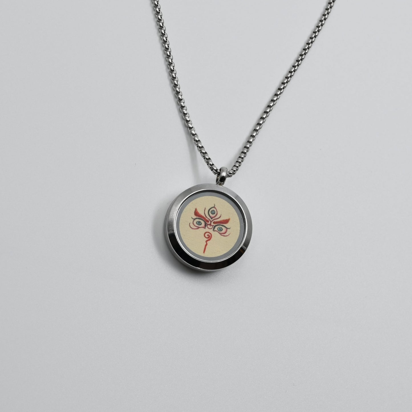 White Wealth Deity Dharma Eye Pendant