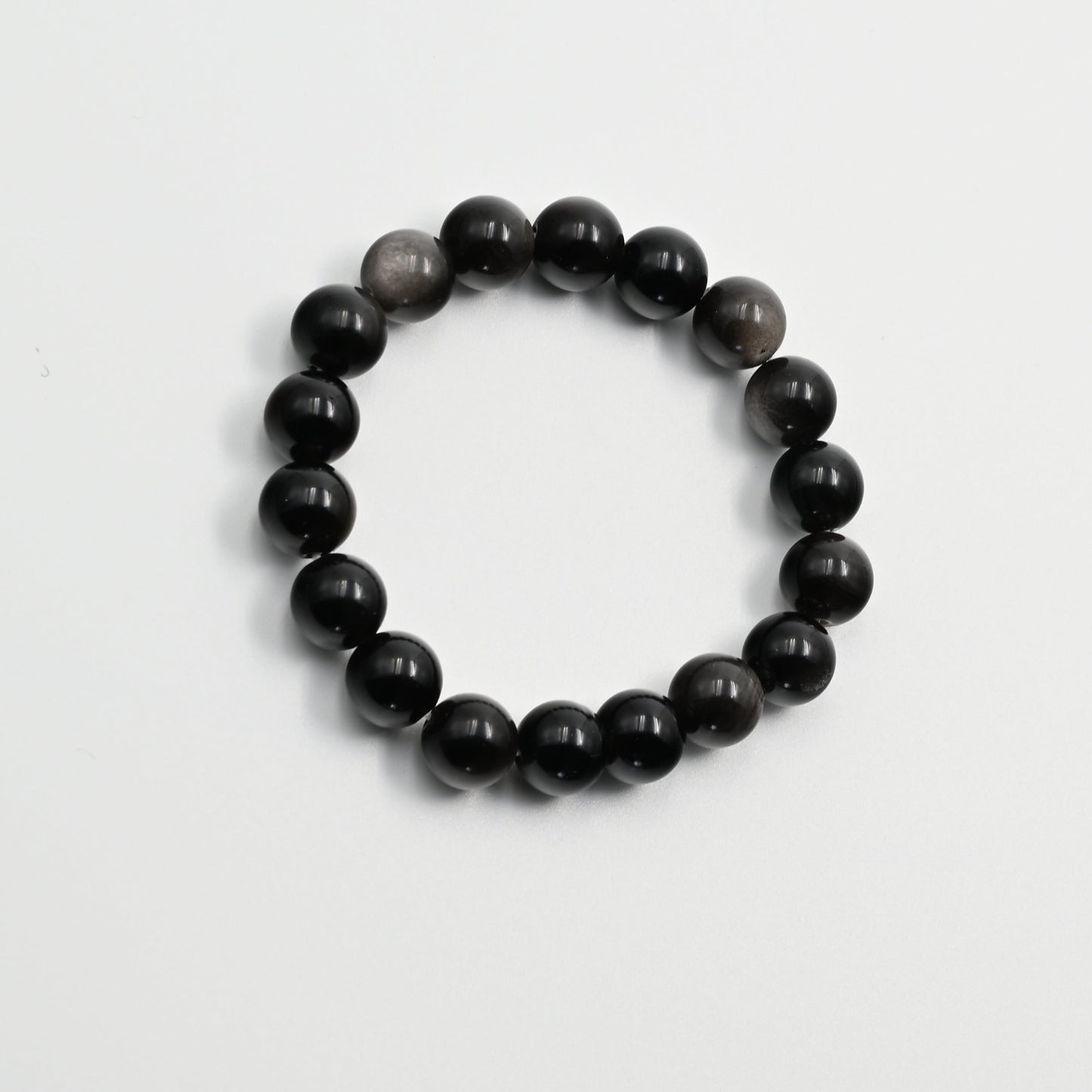 Tibetan Silver Sheen Obsidian Bracelet